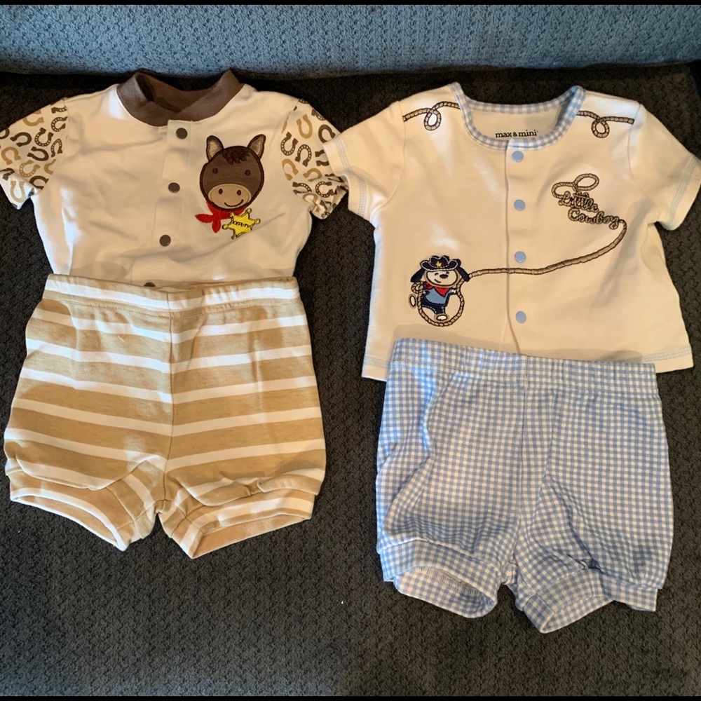 Two sets of adorable outfits size 0-3 months
